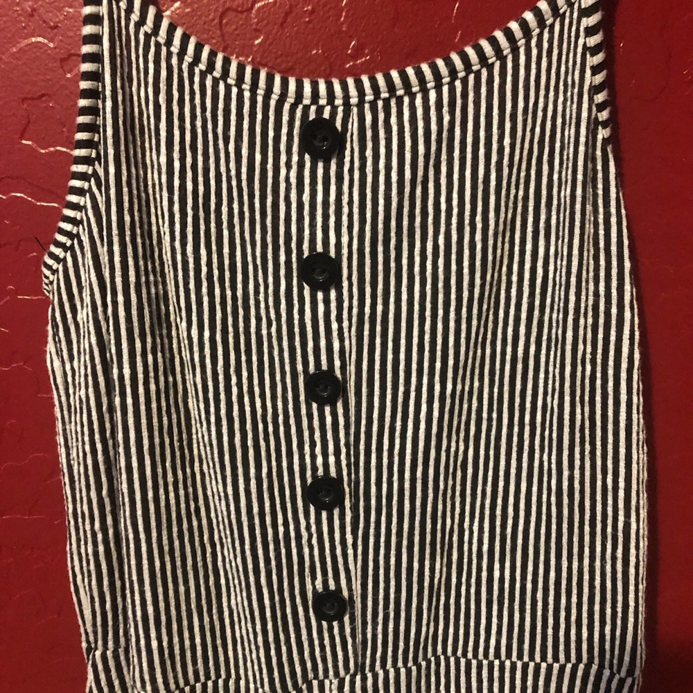 Black and white striped jumpsuit